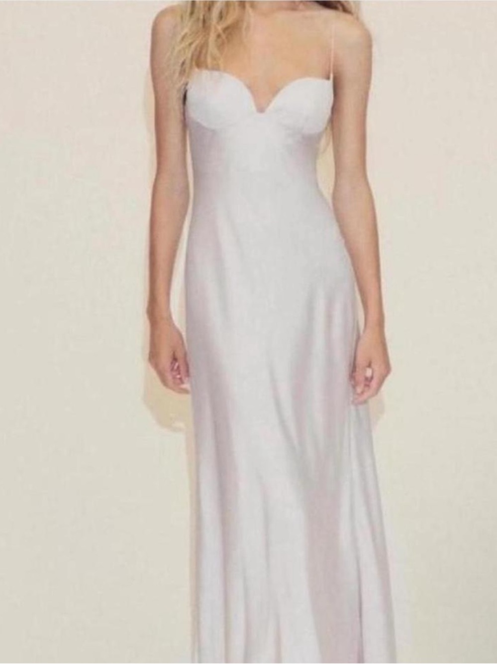 Zara Strapless White Sweetheart Slip Dress